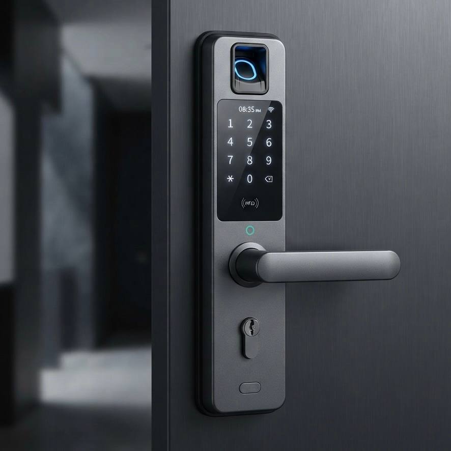 "Nexus Biometric Pro" — Biometric Mortise Smart Lock