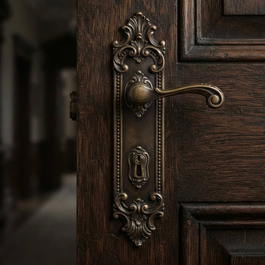 "Kensington Imperial Handle Set" — Backplate Lever Handle Set