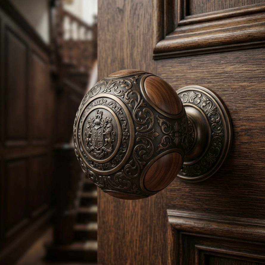 "Royal Crest Door Knob" — Turning Door Knob