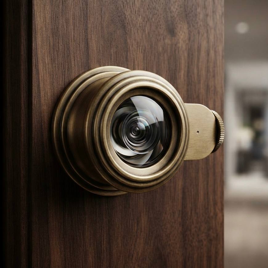 "Imperial Brass Door Viewer" — Luxury Panoramic Door Viewer (Peephole)
