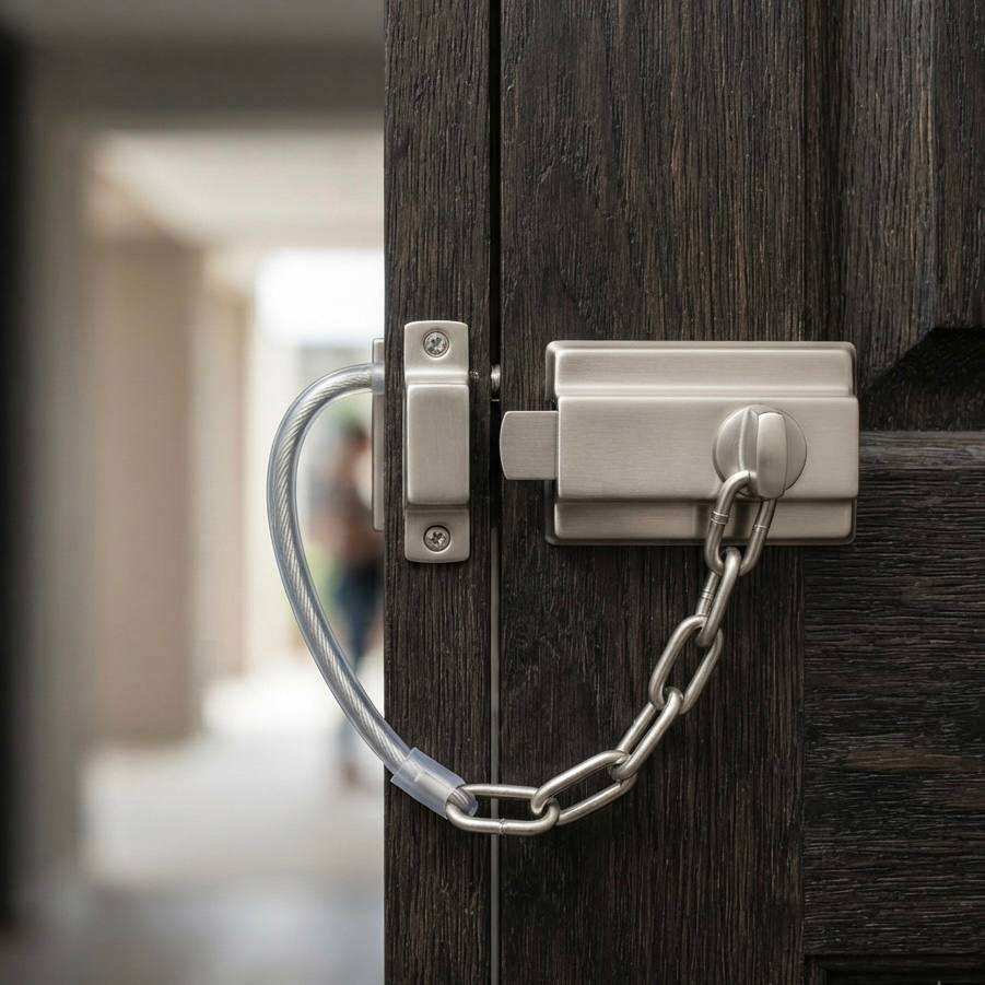 "Aegis Night Latch & Chain" — Reliable Door Guard Chain